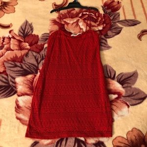 Red lace dress